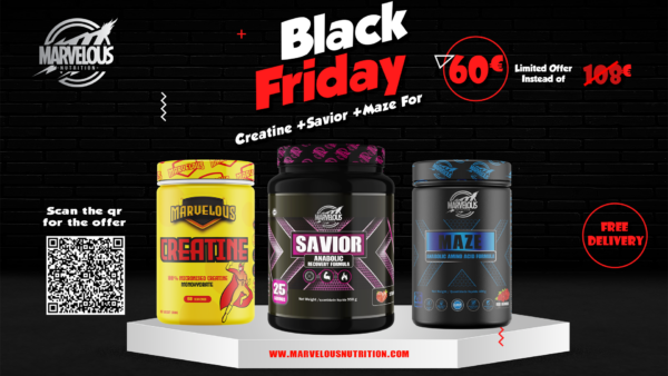 BLACK FRIDAY Creatine (Unflavoured) + Maze (fruit punch)+Savior (Pineapple)